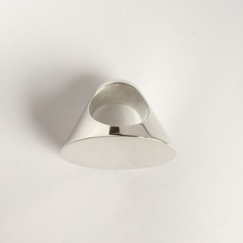 Disc Sterling Silver Statement Signet Ring - Heavy Gretel