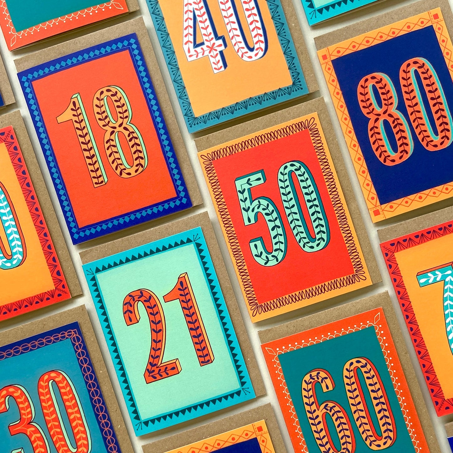 Happy 21st Birthday Blue & Mint Green Greetings Card - Heavy Gretel