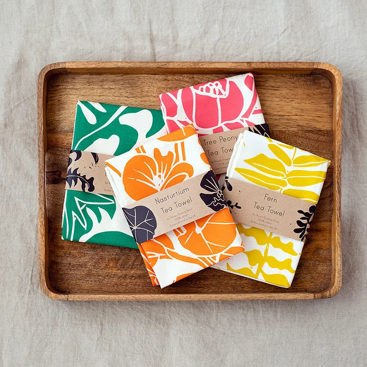Tree Peony Tea Towel