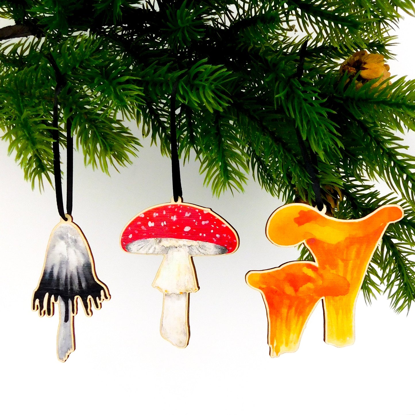 Fungi Chanterelle Wooden Hanging Decoration - Heavy Gretel