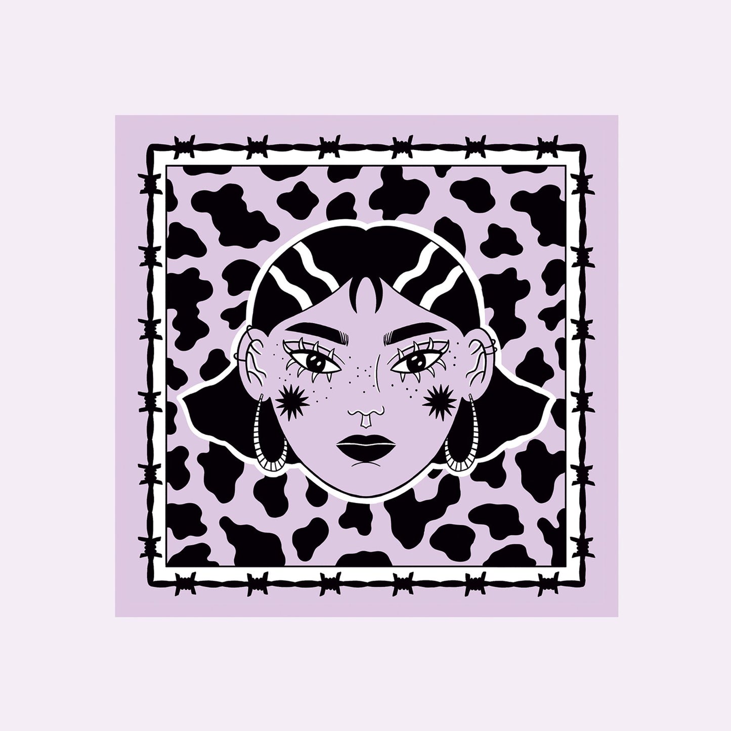 Cowgirl Illustration Small Square Print - Heavy Gretel