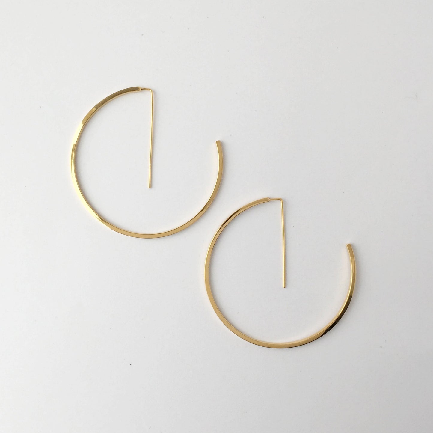 Regular G Shaped Minimalist 18ct Rose Gold Vermeil Statement Earrings - Heavy Gretel