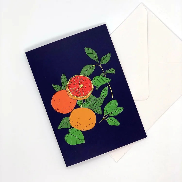Oranges Greetings Card