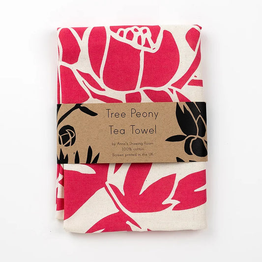 Tree Peony Tea Towel